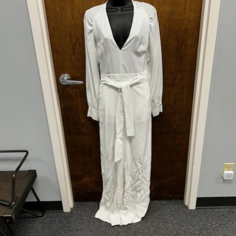 Reiss Elsa Sleeved Bridal White Jumpsuit